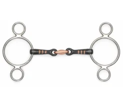 Shires Two Ring Sweet Iron Gag With Raised Ribs Bit