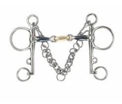 Shires Blue Sweet Iron Pelham With Brass Lozenge BIt