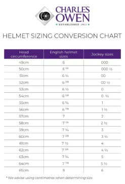 Charles Owen Sovereign Polo Helmet CLEARANCE -Equestrian Supplies Store Charles Owen Sizing Chart jpg scaled