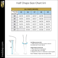 Tredstep Medici Air Half Chap CLOSEOUT -Equestrian Supplies Store Tredstep Half Chaps in SizeChart