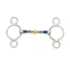 Blue Steel 2-Ring Gag With Loose Brass Roller Disks