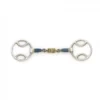 Blue Steel Loop Ring Gag With Brass Rollers