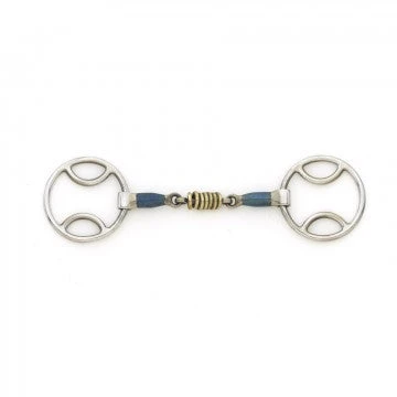 Blue Steel Loop Ring Gag With Brass Rollers 1 Blue Steel Loop Ring Gag With Brass Rollers
