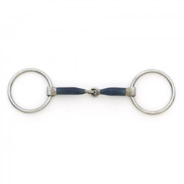 Blue Steel Medium Weight Jointed Mouth Loose Ring 1 Blue Steel Medium Weight Jointed Mouth Loose Ring