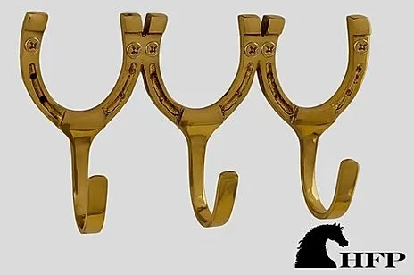 Brass Triple Horseshoe Hook 1 Brass Triple Horseshoe Hook