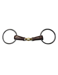 Jump'In Leather Copper Peanut Loose Ring Snaffle